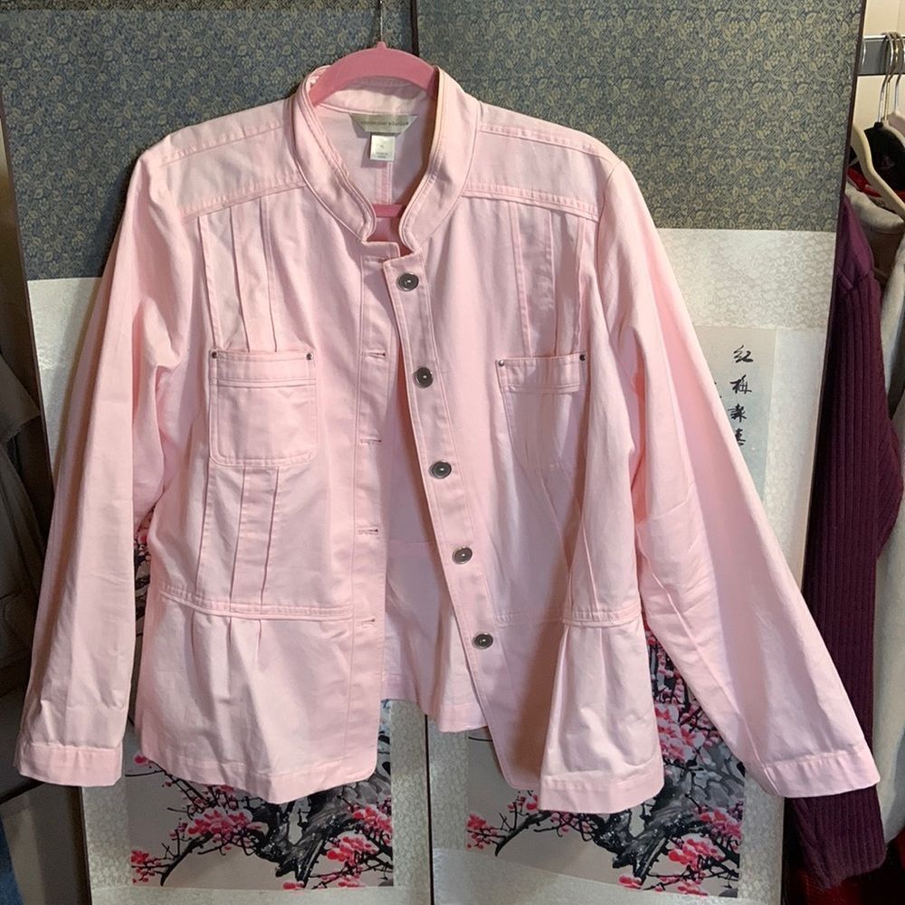 Christopher & Banks pink cotton jacket. Light weight for casual or dressy XL